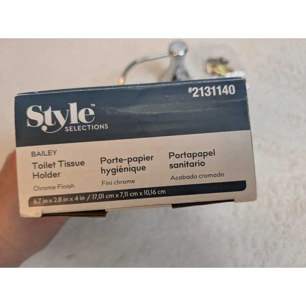 Style Selections Bailey Toilet Tissue‎ Holder Chrome Finish New
